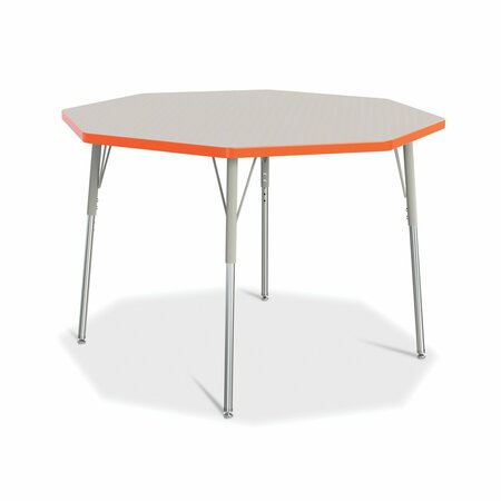 Berries Octagon Activity Table, 48 in. x 48 in., A-height, Freckled Gray/Orange/Gray -  JONTI-CRAFT, 6428JCA114